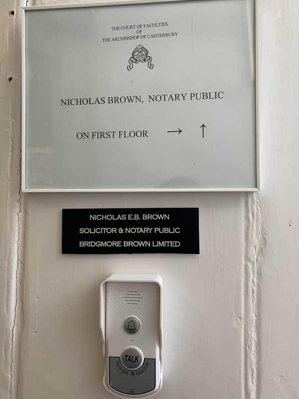 The NEB Brown office doorbell